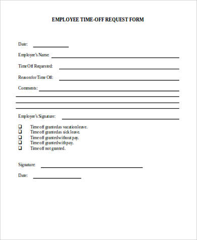time off request form in word