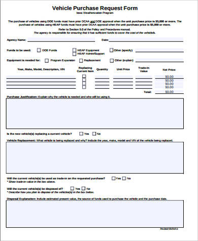 FREE 10  Sample Purchase Request Forms in MS Word PDF