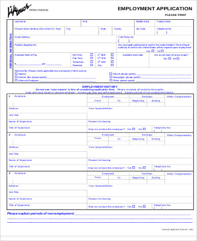 job for application part form time Example Sample, Sample Application 6 Free Target  Job