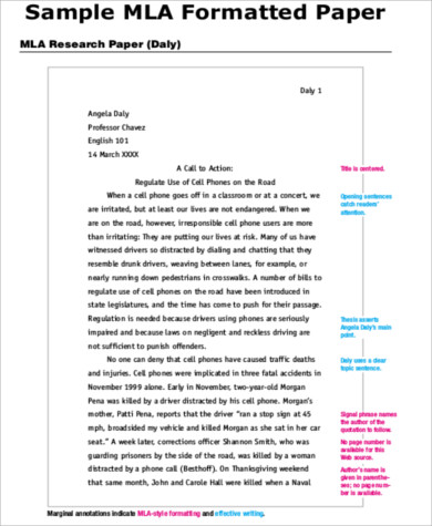 mla 8th essay format