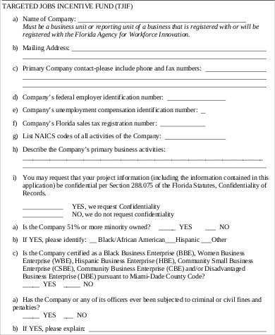 target job incentive fund application form