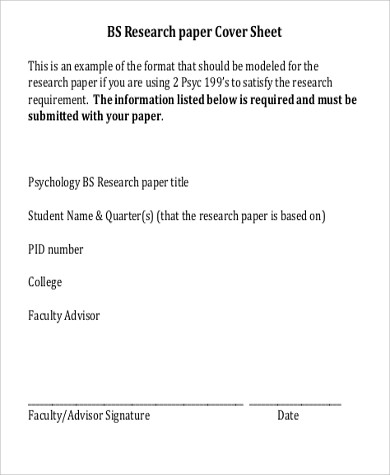 Free 7 Sample Cover Page For Research Paper Templates In Ms Word Pdf