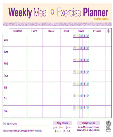 free 7 printable weekly planner samples in ms word pdf excel