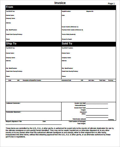 free 8 simple invoice samples in pdf excel ms word