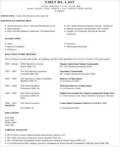 Military Pilot Resume1