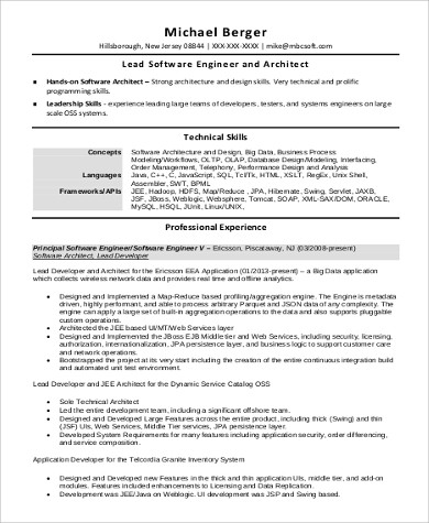 Free 8 Sample Architect Resume Templates In Ms Word Pdf