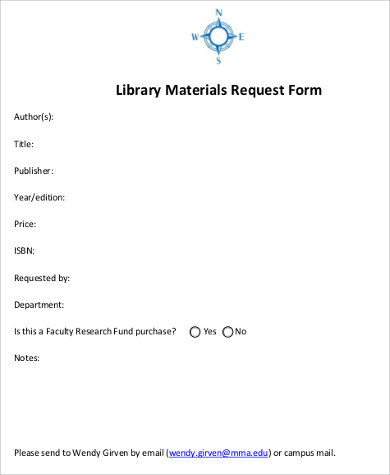 library material request form