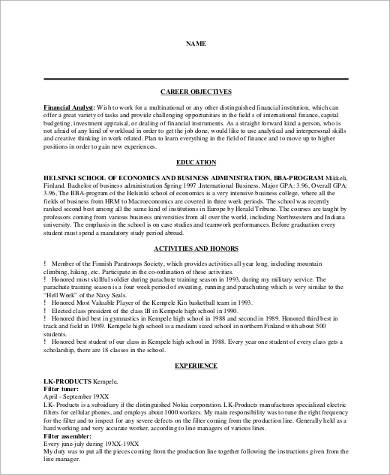 Free 8 Sample Resume Career Objectives In Ms Word Pdf