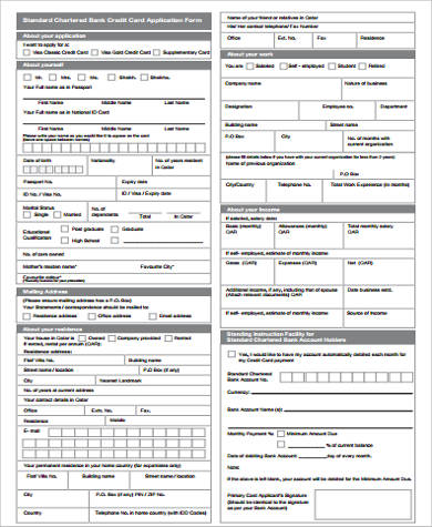 standard credit application form in pdf