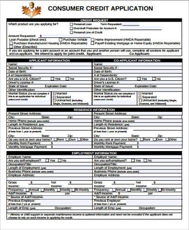 customer credit application form pdf