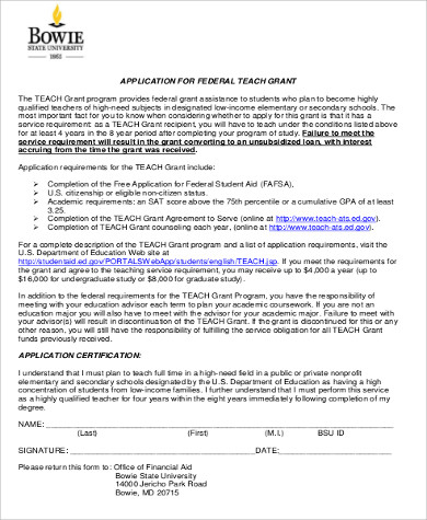 sample of grant application letter