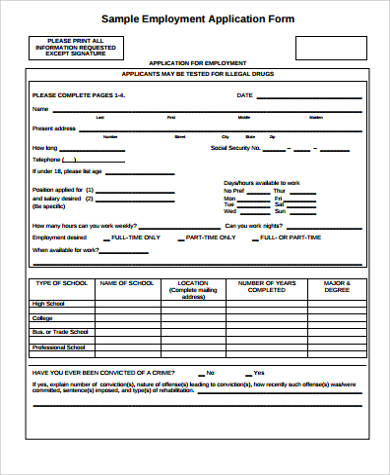 FREE 9+ Sample Application Forms in MS Word | PDF