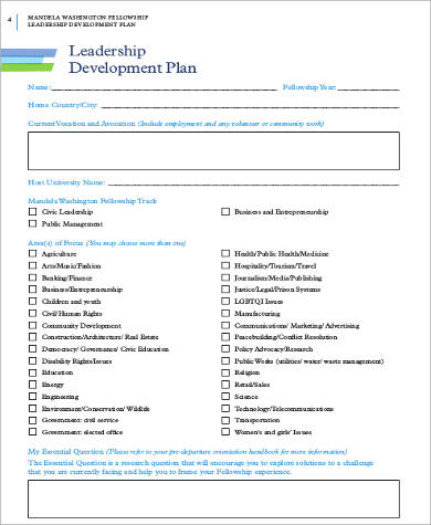 leadership development action plan