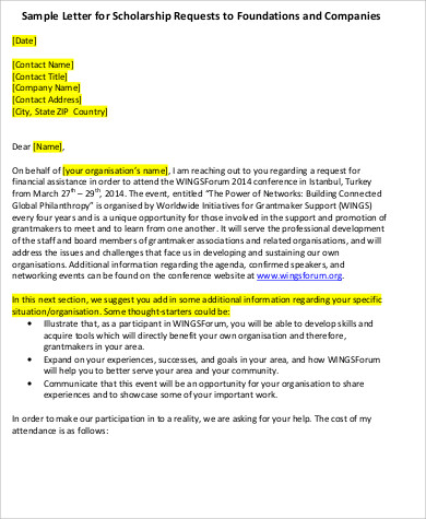 Free 7 Sample Scholarship Applications In Ms Word Pdf