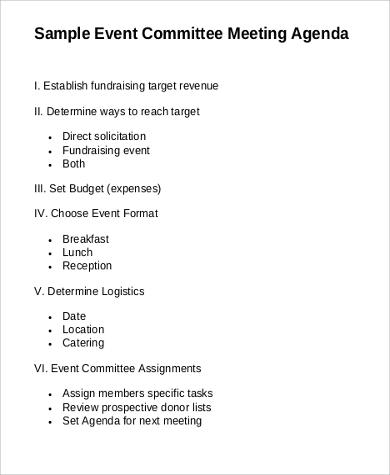 event committee meeting agenda format1