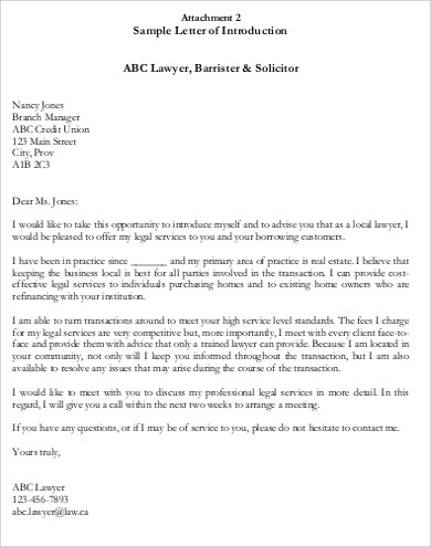 introductory lawyer letter free