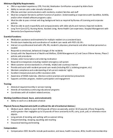 resident medication assistant job description