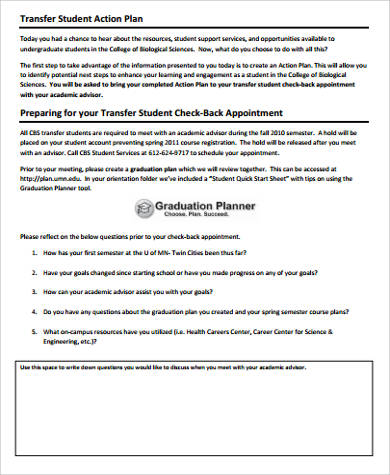 student action plan worksheet pdf