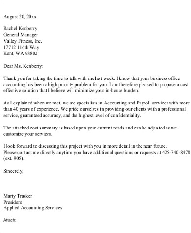 professional business proposal letter