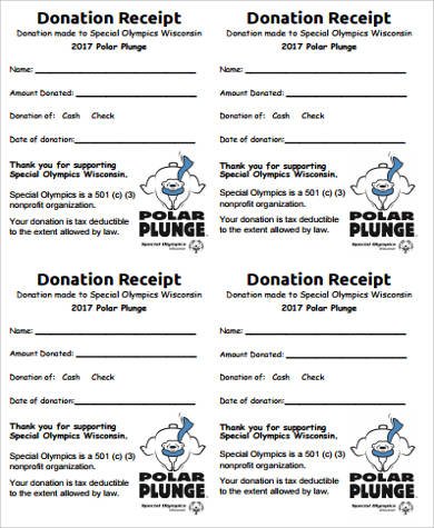 non profit donation receipt form