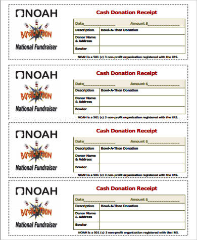 non profit cash donation receipt