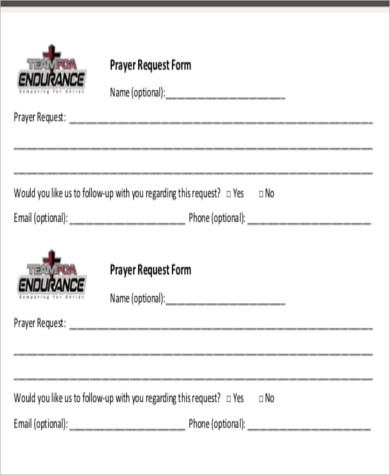 printable prayer request form