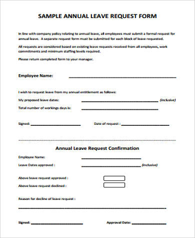 Annual Leave Application Form Template