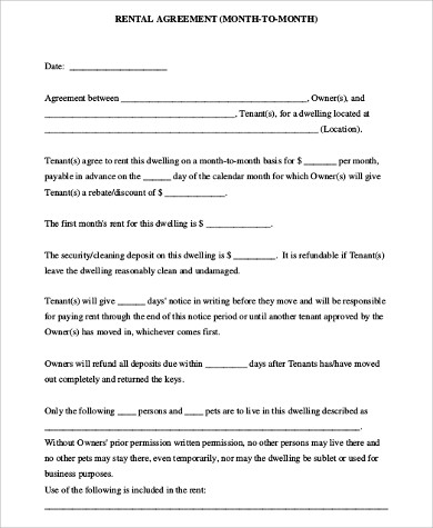 free 6 apartment rental agreement samples in ms word