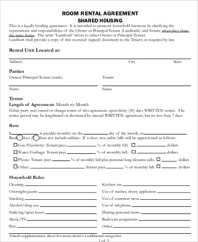 Roommate Agreement Template 09 Roommate Agreement