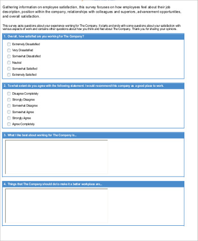 employee satisfaction feedback form