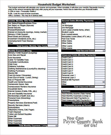 Household Budget Spreadsheet Template Free from images.sampletemplates.com