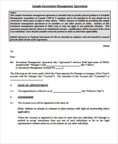 investment management agreement