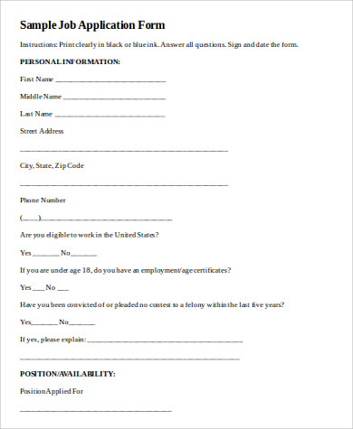 blank basic employment application