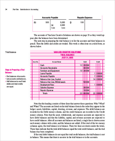 trial balance sheet example