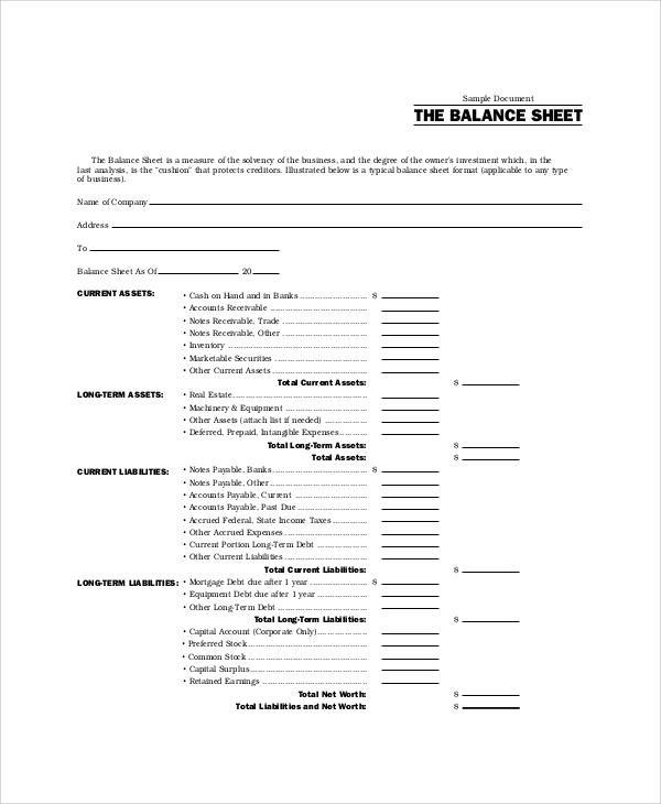 balance sheet example pdf