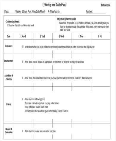 printable daily schedule form pdf