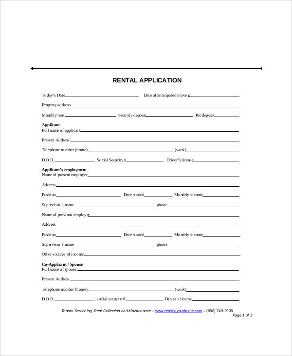 Free 7 Sample Apartment Application Forms In Ms Word Pdf 0196