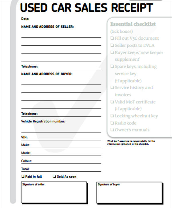 free 14 car sales receipt samples in ms word pdf