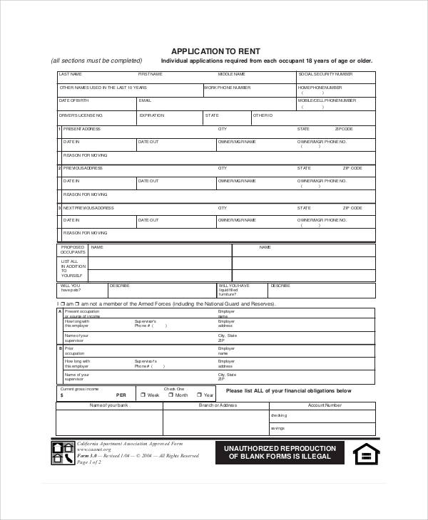 apartment association application form