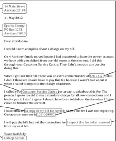 formal business complaint letter format