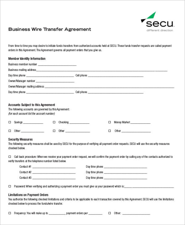 Business Wire Transfer Agreement