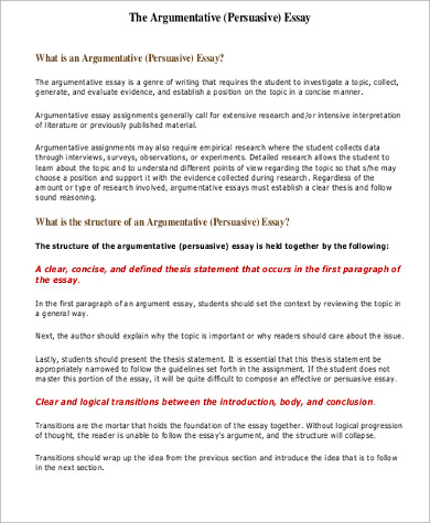 Persuasive essay template pdf