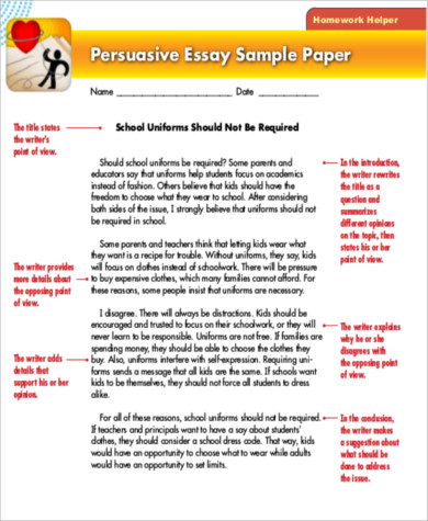 persuasive essay writing thesis