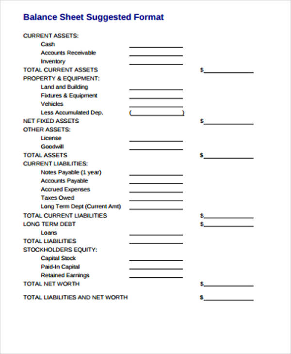 Company Balance Sheet Pdf Download