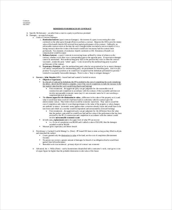 breach of employment contract remedies pdf