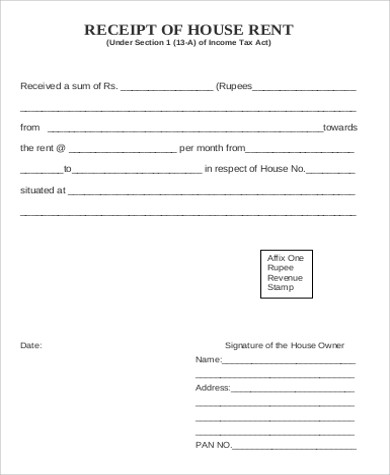 house rent receipt pdf