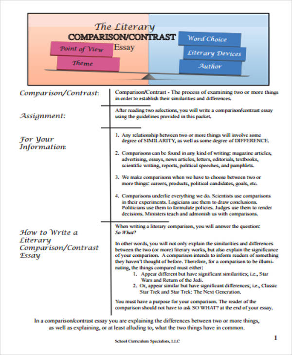 literary contrast essay pdf