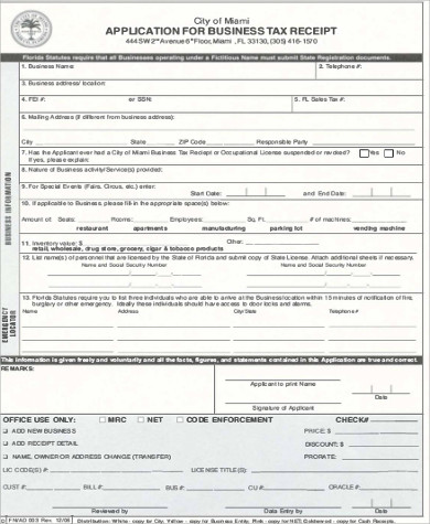 application for business tax receipt
