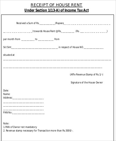 free 5 sample house rent receipts in ms word pdf