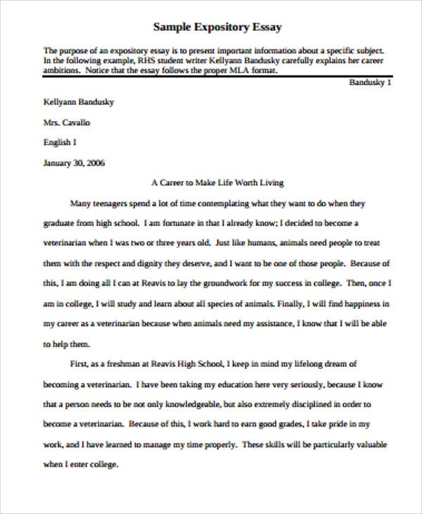 expository essay sample